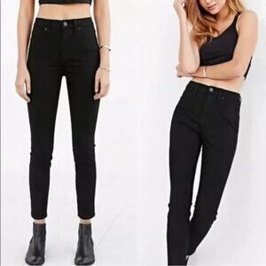 UO BDG Black High Rise Zipper Ankle Denim Jeans
